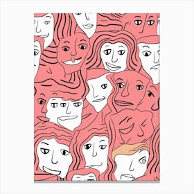Wavy Lines Abstract Face Illustration 1 Canvas Print