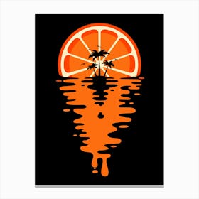 Sunset Orange Vaporwave Canvas Print