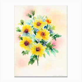 Aster Vintage Flowers Flower Canvas Print