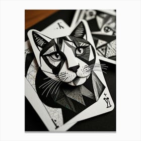 Cat Playing Cards Canvas Print