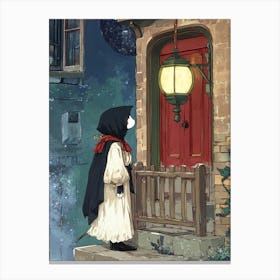 Girl In A Cloak Canvas Print