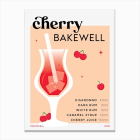 Cherry Bakewell in Peach Cocktail Recipe Canvas Print