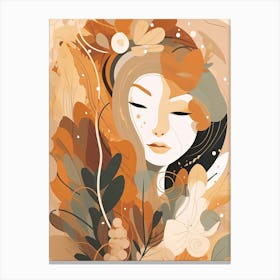 Bloom Body Woman Portrait Orange Tones 9 Canvas Print