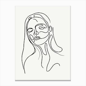 Portrait Of A Woman Monoline Illustration Canvas Print