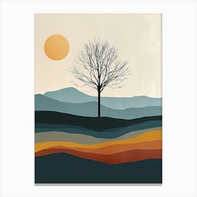 Lone Tree, Minimalism 11 Canvas Print