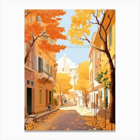 Athens In Autumn Fall Travel Art 1 Canvas Print