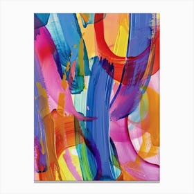 Rainbow Paint Brush Strokes Organic 4 Canvas Print