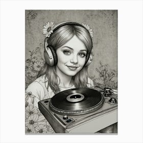 Dj Girl Canvas Print