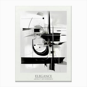 Elegance Abstract Black And White 6 Poster Canvas Print