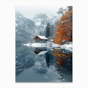 Cabin In The Snow Canvas Print