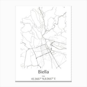 Biella,Italy Minimalist Map Canvas Print