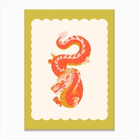 Year Of The Dragon Yellow Canvas Print