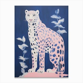 Playful Illustration Of Snow Leopard For Kids Room 2 Canvas Print