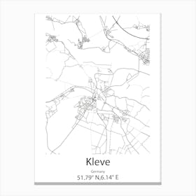 Kleve,Germany Minimalist Map Canvas Print