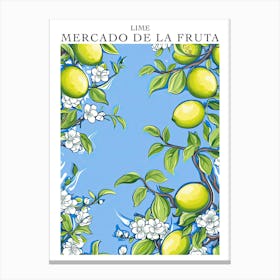 Mercado De La Fruta Lime Illustration 7 Poster Canvas Print