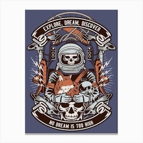 Astronaut Skull 2 Canvas Print