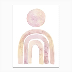 Pastel blush Watercolor Rainbow Canvas Print