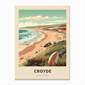 Devon Vintage Travel Poster Croyde Canvas Print