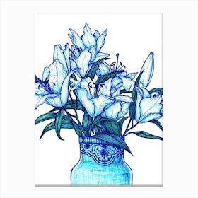 Lilies In Vase Canvas Print