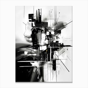 Technology Abstract Black And White 4 Canvas Print