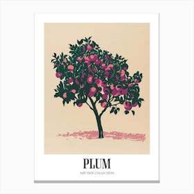 Plum Tree Colourful Illustration 2 Poster Canvas Print