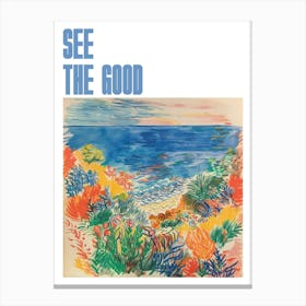 See The Good Poster Seaside Doodle Matisse Style 5 Canvas Print