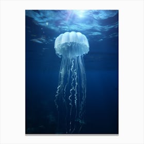 Moon Jellyfish Ocean Realistic 1 Canvas Print