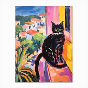 Painting Of A Cat In Nice France 5 Canvas Print