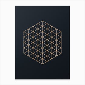 Abstract Geometric Gold Glyph on Dark Teal n.0262 Canvas Print