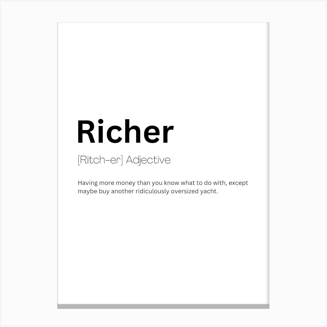 Richer Definition Meaning 1 Canvas Print by Kaigozen