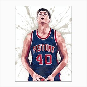 Bill Laimbeer Detroit Pistons 1 Canvas Print