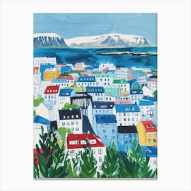Travel Poster Happy Places Reykjavik 2 Canvas Print