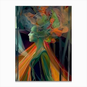 Portrait of a woman, elegant, eye catching. "Facing The Truth" Canvas Print