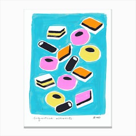 Liquorice Allsorts Blue Sweets Canvas Print