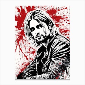 Kurt Cobain Portrait Ink Painting (12) Canvas Print