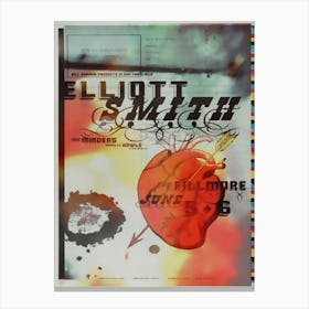 Elliot Smith Concert Poster 2000 F 404 Fillmore Canvas Print