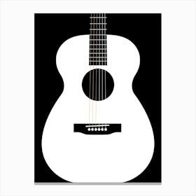 Black and white Acoustic Guitar Canvas Print