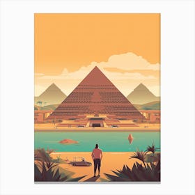 Giza Egypt Illustration 2 Canvas Print