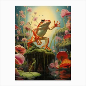 Leap Of Faith Red Eyed Tree Frog 2 Canvas Print