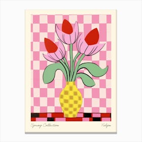 Spring Collection Tulips Flower Vase 3 Canvas Print
