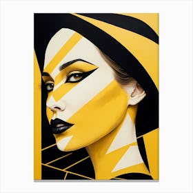 Pop Art Woman Portrait Abstract Geometric Art (4) Canvas Print
