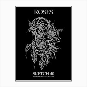 Roses Sketch 40 Poster Inverted Canvas Print