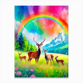 Rainbow Deer Canvas Print