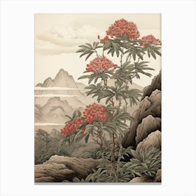 Japanese Skimmia Victorian Style 3 Canvas Print