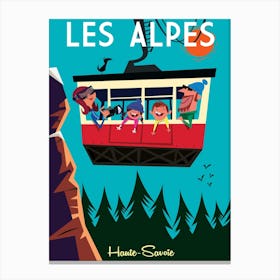 Les Alpes Haute Savoie Poster Teal Canvas Print