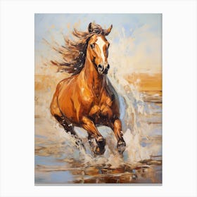A Horse Painting In The Style Of Impressionistic Brushwork 3 Canvas Print