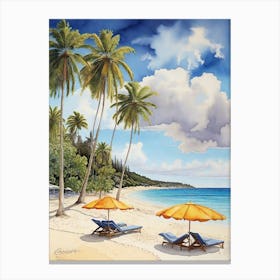 Beach Umbrellas Canvas Print