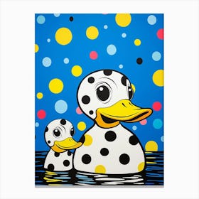 Cartoon Polka Dot Ducks 1 Canvas Print