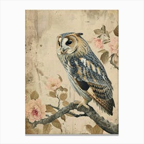 Oriental Bay Owl Japanese Painting 2 Canvas Print