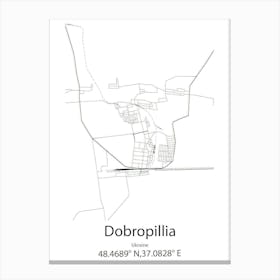 Dobropillia,Ukraine Minimalist Map Canvas Print